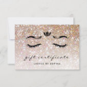 Elegant Sparkly Champagne Lashes Gift Certificate (Voorkant)