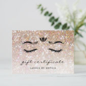 Elegant Sparkly Champagne Lashes Gift Certificate (Staand voorkant)