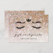 Elegant Sparkly Champagne Lashes Gift Certificate (Voorkant / Achterkant)