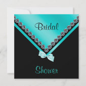 Elegant Sparkly Diamonds & Blauwgroen Bow Vrijgeze Kaart (Voorkant)