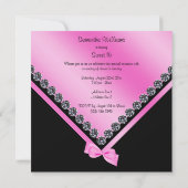 Elegant Sparkly Diamonds & Roze Bow Sweet 16 Kaart (Achterkant)