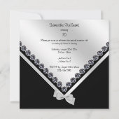 Elegant Sparkly Diamonds & Silver Bow 70th Kaart (Achterkant)