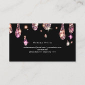 Elegant Sparkly Glitter Drift Makeup Artist Black Visitekaartje (Achterkant)