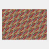 Elegant Sparkly Gold Green Pine Tree Red Inpakpapier Vel (Voorkant 3)