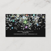 Elegant Sparkly Holographic Glitter Beauty Black B Visitekaartje (Achterkant)