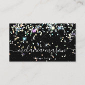 Elegant Sparkly Holographic Glitter Beauty Black B Visitekaartje (Voorkant)