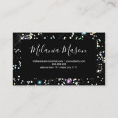 Elegant Sparkly Holographic Glitter Beauty Black Visitekaartje (Achterkant)