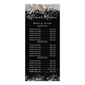 Elegant Sparkly Holographic Glitter Beauty Salon Reclamekaart (Voorkant)