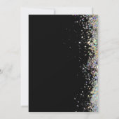 Elegant Sparkly Holographic Glitter Black Modern Kaart (Achterkant)