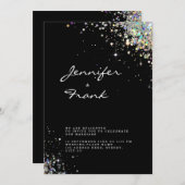 Elegant Sparkly Holographic Glitter Black Modern Kaart (Voorkant / Achterkant)