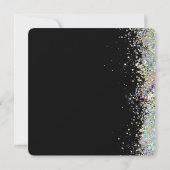 Elegant Sparkly Holographic Glitter Black Modern Save The Date (Achterkant)