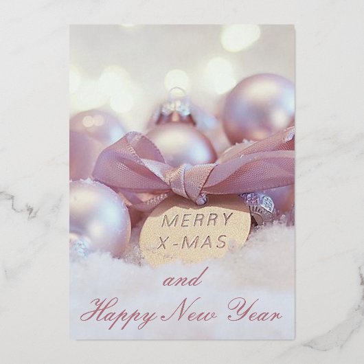 Elegant Sparkly-kerstbal Folie Feestdagenkaart (Voorkant)