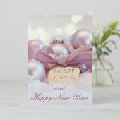 Elegant Sparkly-kerstbal Folie Feestdagenkaart (Staand Voorkant)