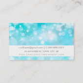 ELEGANT SPARKLY LIGHT grillige aqua blue bokeh Visitekaartje (Achterkant)