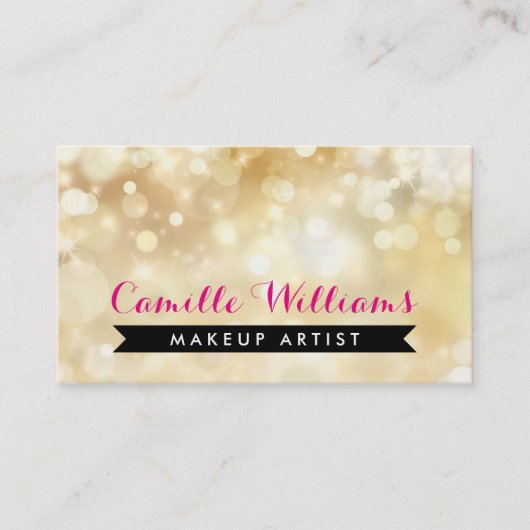 ELEGANT SPARKLY LIGHT grillige roze gouden bokeh Visitekaartje (Voorkant)