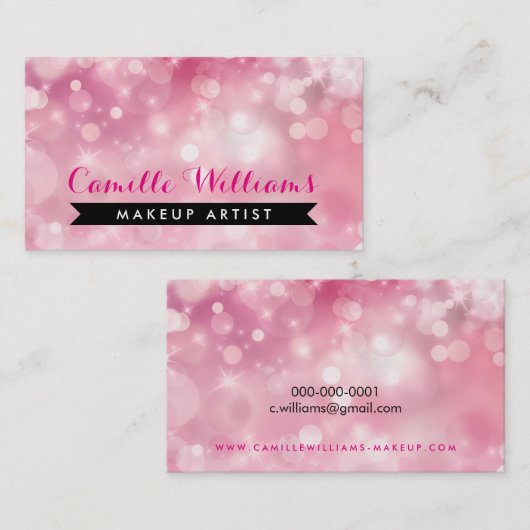 ELEGANT SPARKLY LIGHT grillige roze rode bokeh Visitekaartje (Voorkant / Achterkant)