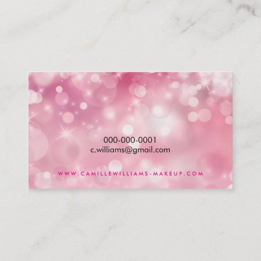 ELEGANT SPARKLY LIGHT grillige roze rode bokeh Visitekaartje (Achterkant)