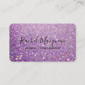 Elegant Sparkly Lila Paars Glitter Visitekaartje (Voorkant)