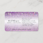 Elegant Sparkly Lila Paars Glitter Visitekaartje (Achterkant)