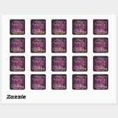 Elegant Sparkly Purple Crystal 21st Birthday Party Vierkante Sticker (Vel)