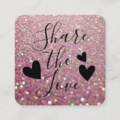 Elegant Sparkly Roos Pink Glitter Aanbevelingskaartje (Voorkant)