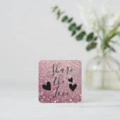 Elegant Sparkly Roos Pink Glitter Aanbevelingskaartje (Staand voorkant)