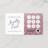 Elegant Sparkly Roos Pink Glitter Klantenkaartje (Voorkant)