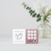 Elegant Sparkly Roos Pink Glitter Klantenkaartje (Staand voorkant)