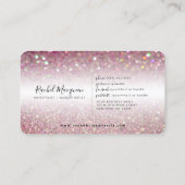 Elegant Sparkly Roos Pink Glitter Klantenkaartje (Achterkant)