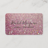 Elegant Sparkly Roos Pink Glitter Visitekaartje (Voorkant)
