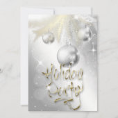 Elegant Sparkly Silver and Gold Holiday Party Kaart (Voorkant)