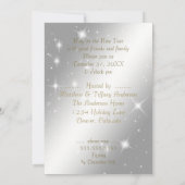 Elegant Sparkly Silver and Gold Holiday Party Kaart (Achterkant)