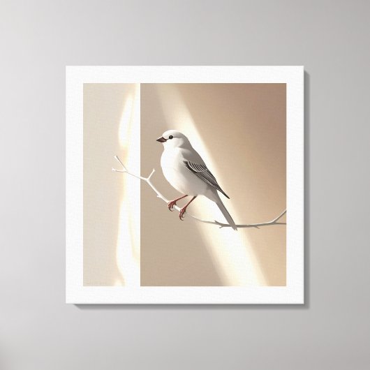 Elegant Sparrow Bird Wall Art Print – Minimalist (Voorkant)