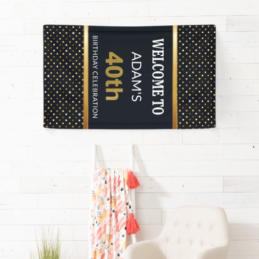 Elegant Speciaal 40e verjaardag Gold Spandoek (Insitu)