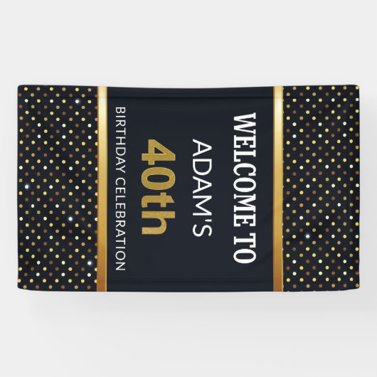 Elegant Speciaal 40e verjaardag Gold Spandoek (Horizontaal)