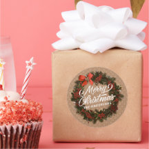 Elegant, speciaal aangepast kerstfeest, sticker ze