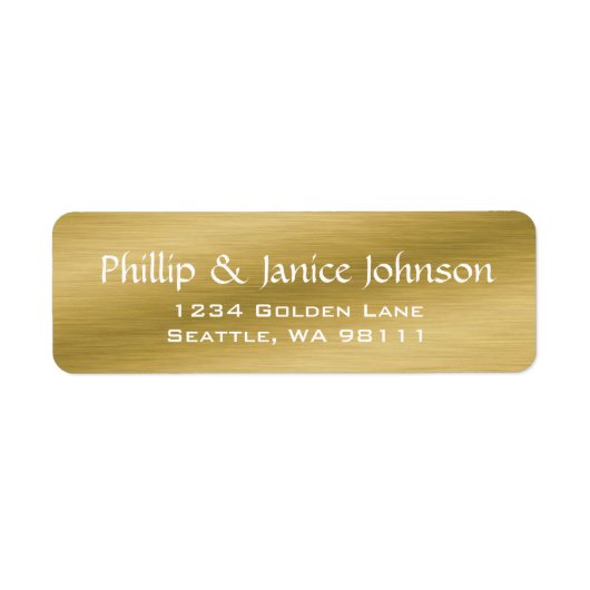 Elegant, speciaal geborsteld Gold Return-labels Etiket (Voorkant)