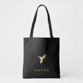 Elegant, speciaal gepersonaliseerd Gold Hummingbir Tote Bag (Voorkant)
