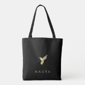 Elegant, speciaal gepersonaliseerd Gold Hummingbir Tote Bag (Achterkant)