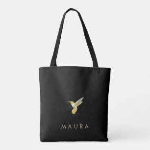 Elegant, speciaal gepersonaliseerd Gold Hummingbir Tote Bag