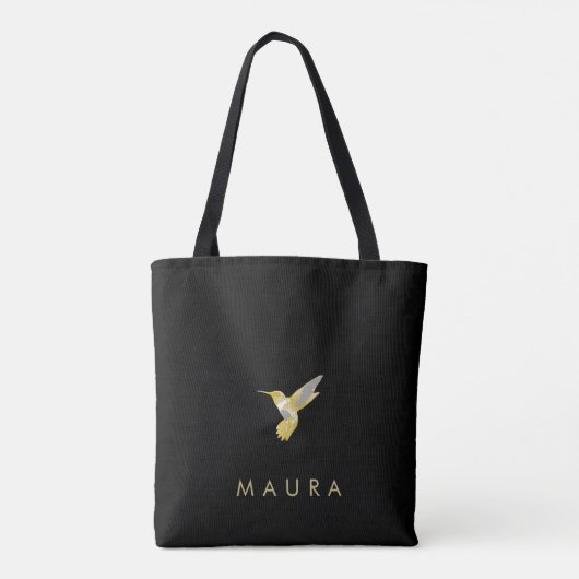 Elegant, speciaal gepersonaliseerd Gold Hummingbir Tote Bag (Achterkant)