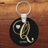 Elegant, speciaal gepersonaliseerd Gold monogramme Sleutelhanger (Voorkant)