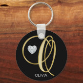 Elegant, speciaal gepersonaliseerd Gold monogramme Sleutelhanger (Voorkant)
