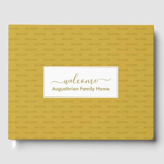 Elegant, speciaal gepersonaliseerd Gold WELCOME Gastenboek (Voorkant)