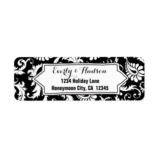 Elegant, speciaal gepersonaliseerd zwart en wit, F Etiket (Voorkant)