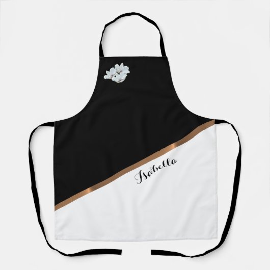 Elegant, speciaal gepersonaliseerd zwart-witminima schort (Voorkant)