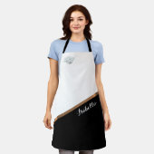 Elegant, speciaal gepersonaliseerd zwart-witminima schort (Gedragen)