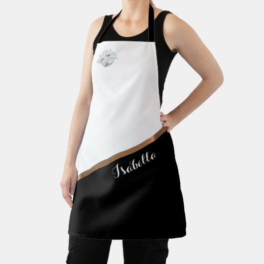 Elegant, speciaal gepersonaliseerd zwart-witminima schort (Insitu)
