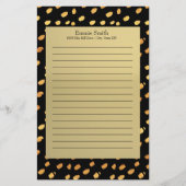Elegant, speciaal ontworpen zwart en goud briefpapier (Voorkant)