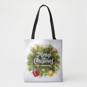 Elegant, speciaal voor kerstbomen ontworpen Canvas Tote Bag